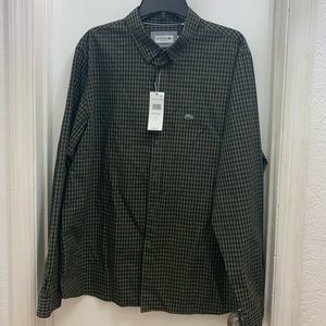 Lacoste Gingham Poplin Long-Sleeve Woven Shirt